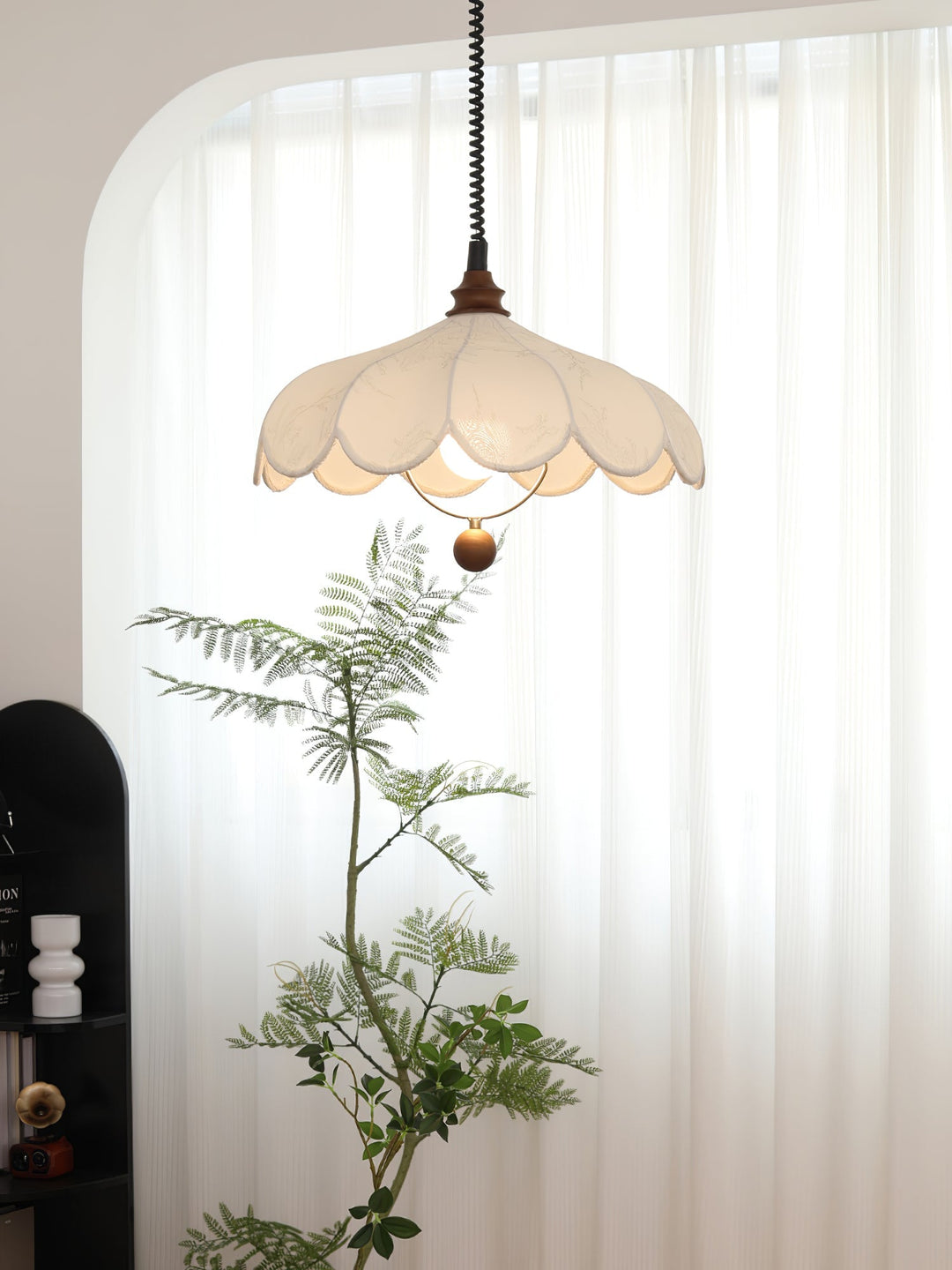 Solarn Suspension Lampe en Tissu et Bois - Neutralighting