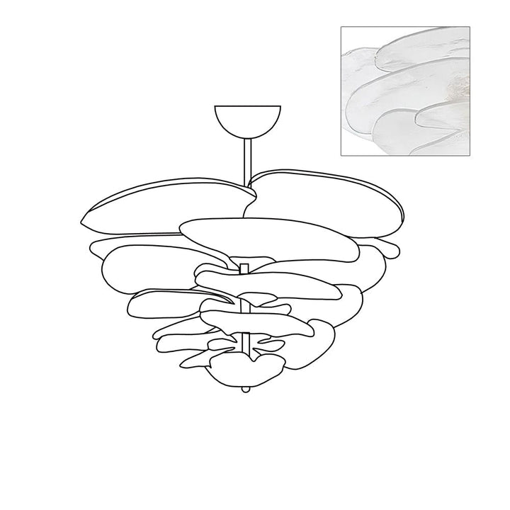 Evvinora Lustre en Métal et Verre à Couches de Feuilles Créativité Individuelle - Neutralighting