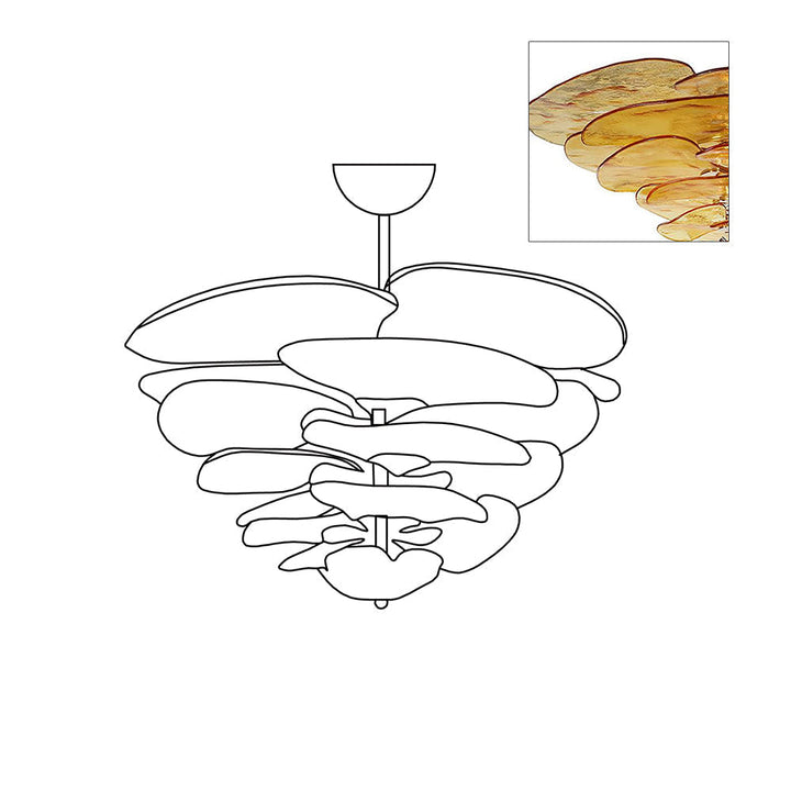 Evvinora Lustre en Métal et Verre à Couches de Feuilles Créativité Individuelle - Neutralighting