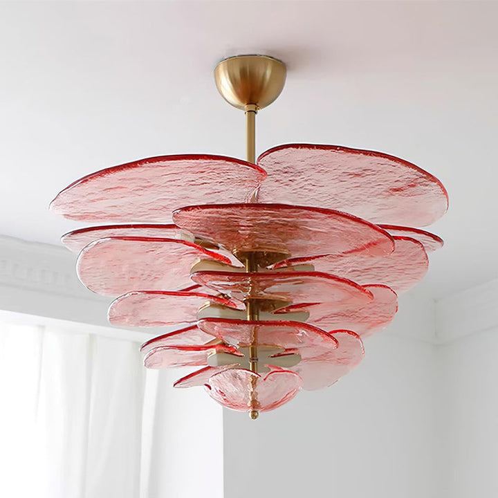 Evvinora Lustre en Métal et Verre à Couches de Feuilles Créativité Individuelle - Neutralighting