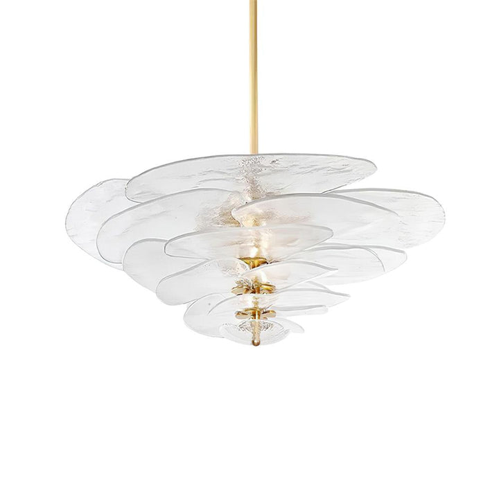 Evvinora Lustre en Métal et Verre à Couches de Feuilles Créativité Individuelle - Neutralighting