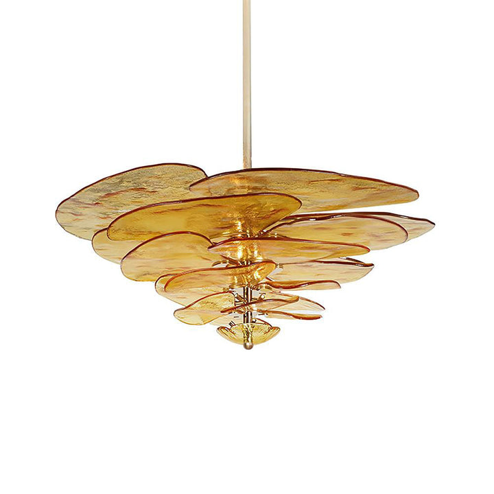 Evvinora Lustre en Métal et Verre à Couches de Feuilles Créativité Individuelle - Neutralighting
