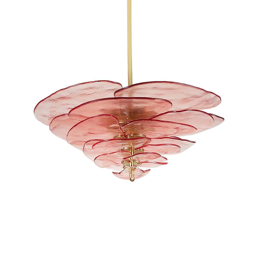 Evvinora Lustre en Métal et Verre à Couches de Feuilles Créativité Individuelle - Neutralighting