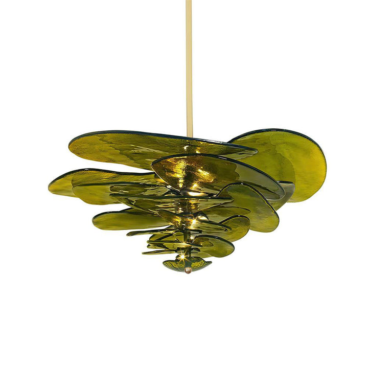 Evvinora Lustre en Métal et Verre à Couches de Feuilles Créativité Individuelle - Neutralighting