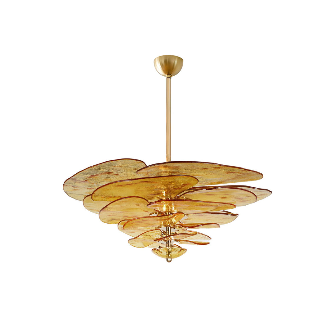 Evvinora Lustre en Métal et Verre à Couches de Feuilles Créativité Individuelle - Neutralighting
