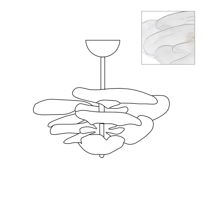 Aurora Chandelier Pétale en Verre Murano Doré Luxe - Neutralighting