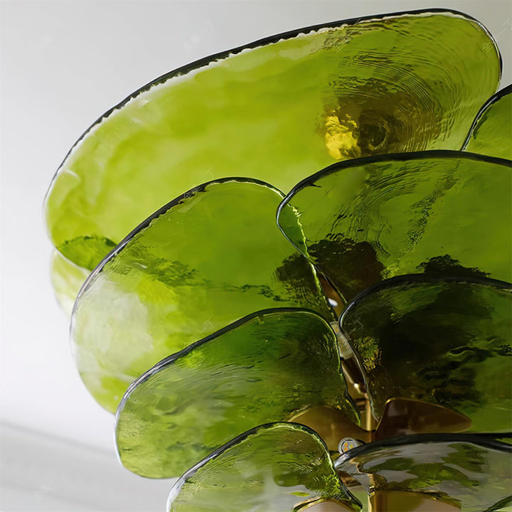 Evvinora Lustre en Métal et Verre à Couches de Feuilles Créativité Individuelle - Neutralighting