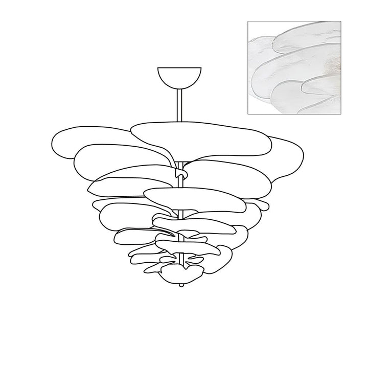Aurora Chandelier Pétale en Verre Murano Doré Luxe - Neutralighting