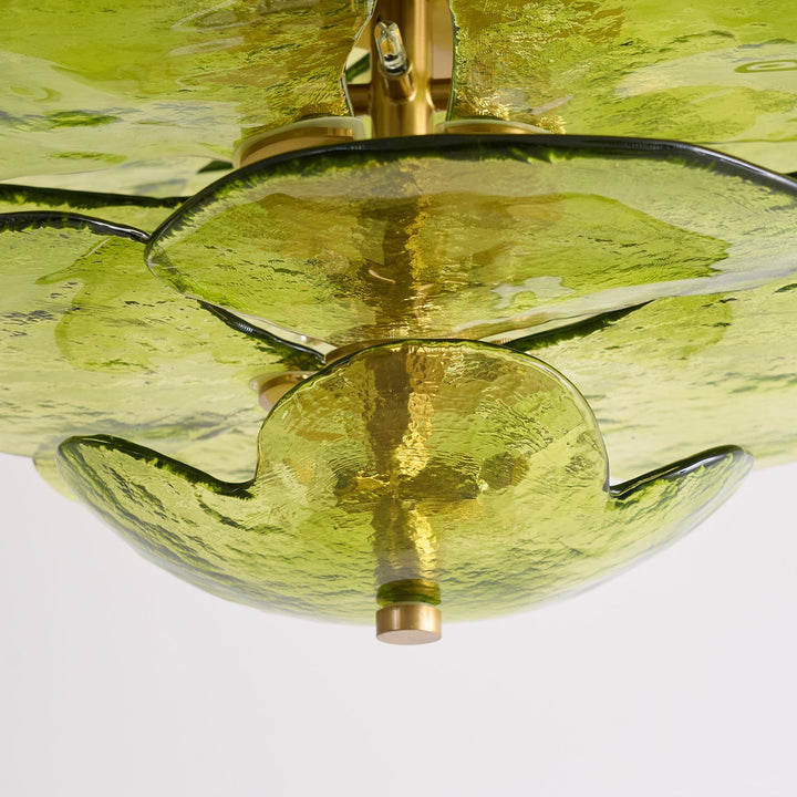 Evvinora Lustre en Métal et Verre à Couches de Feuilles Créativité Individuelle - Neutralighting