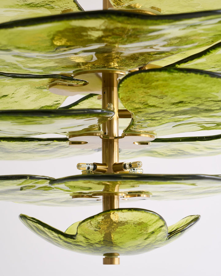 Evvinora Lustre en Métal et Verre à Couches de Feuilles Créativité Individuelle - Neutralighting