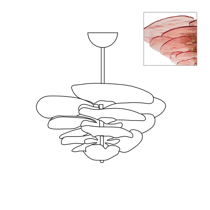 Evvinora Lustre en Métal et Verre à Couches de Feuilles Créativité Individuelle - Neutralighting