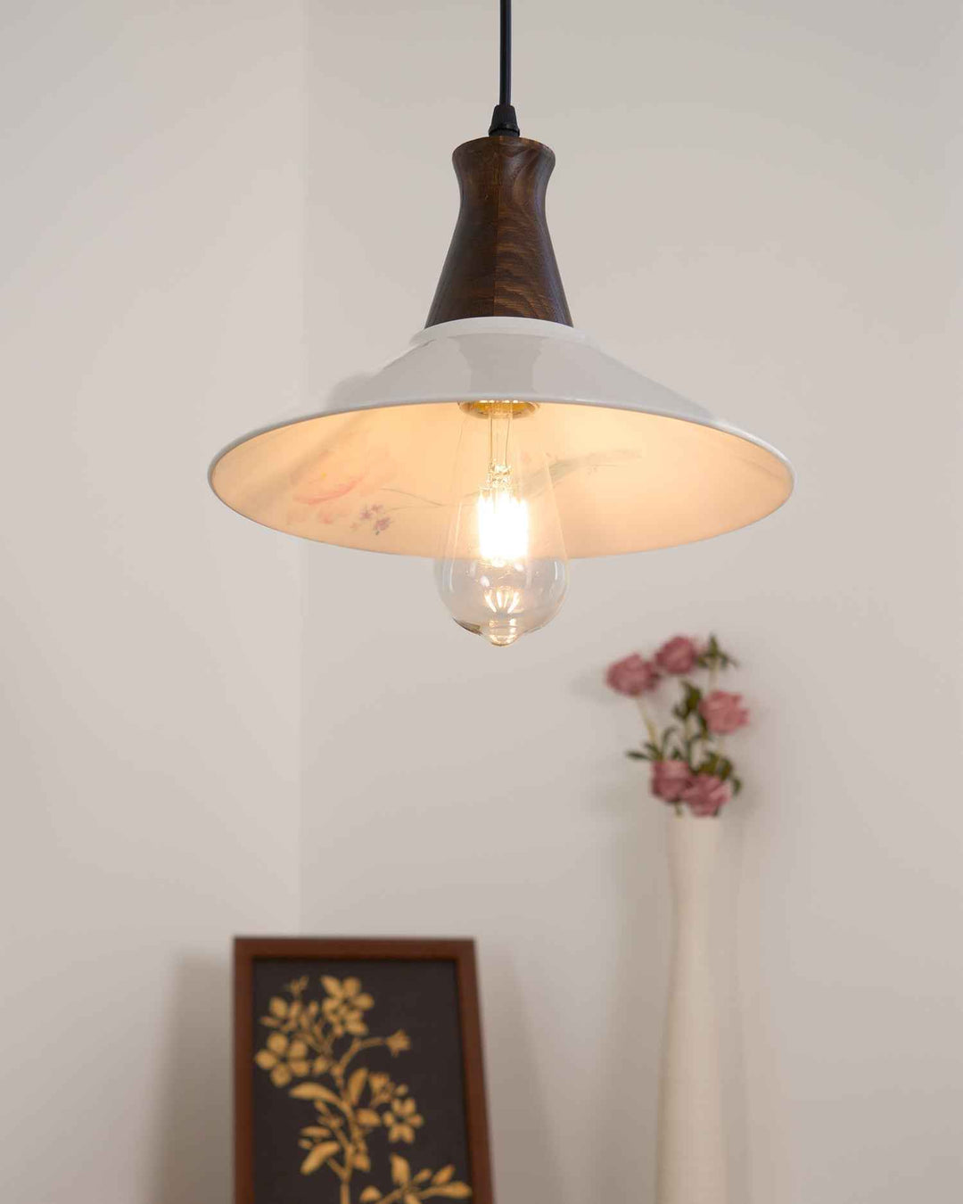 Linna Suspension Main Peint Florale Rustique - Neutralighting