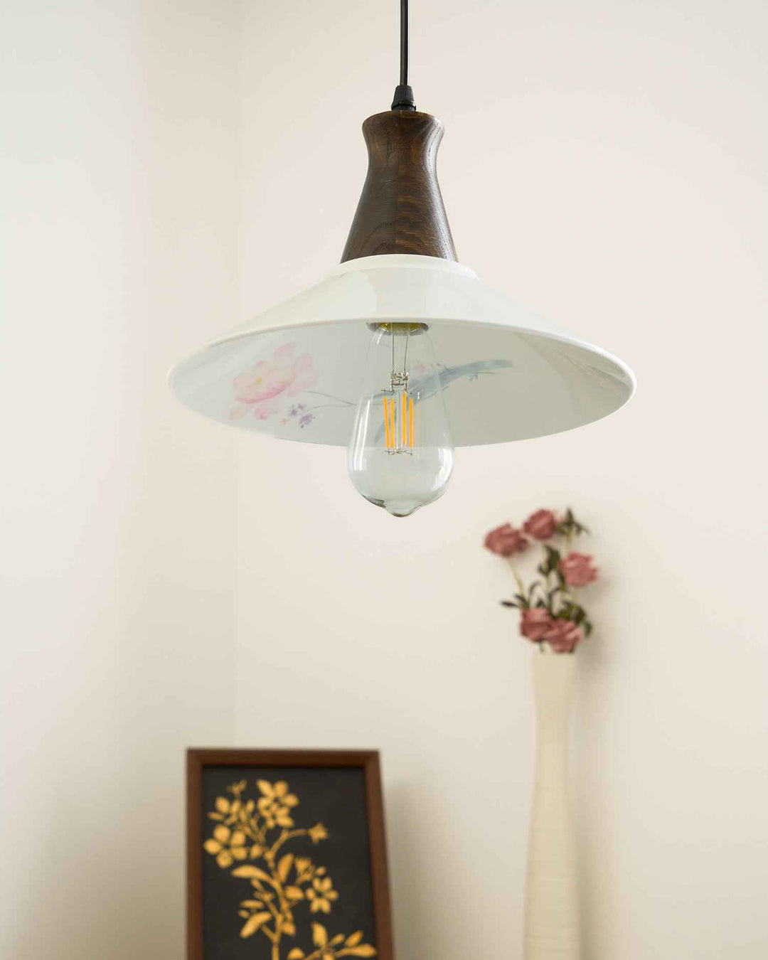 Linna Suspension Main Peint Florale Rustique - Neutralighting