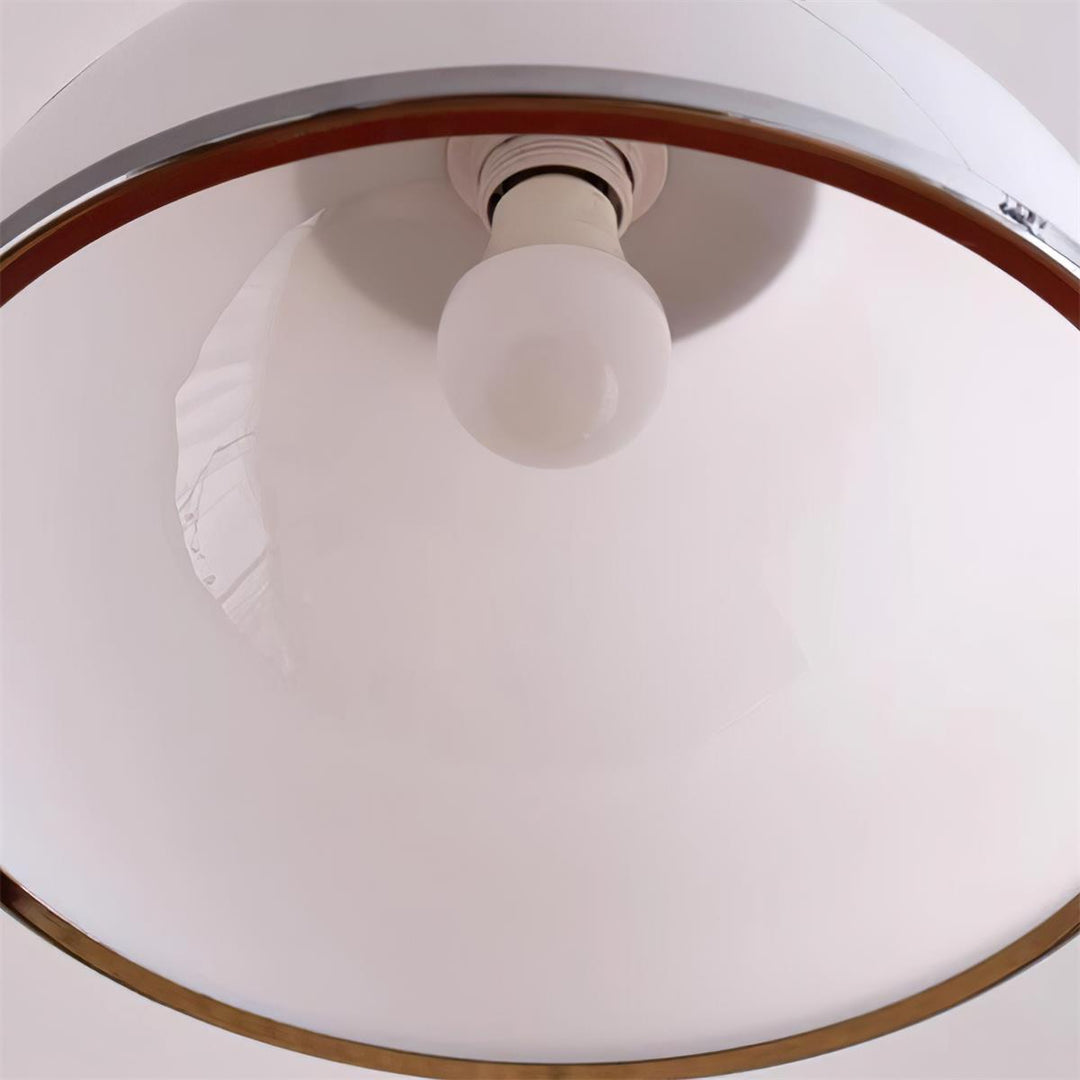 Lita Suspension Lampe Dôme en Verre Bordure Chrome - Neutralighting