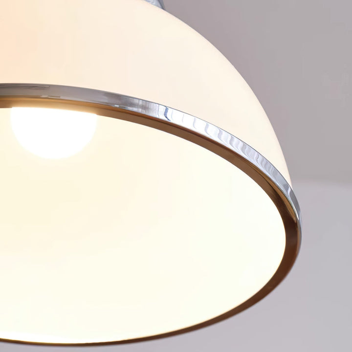 Lita Suspension Lampe Dôme en Verre Bordure Chrome - Neutralighting
