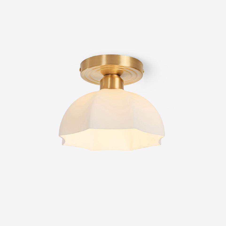 Avelin Plafonnier encastré avec base en laiton et verre opale - Neutralighting