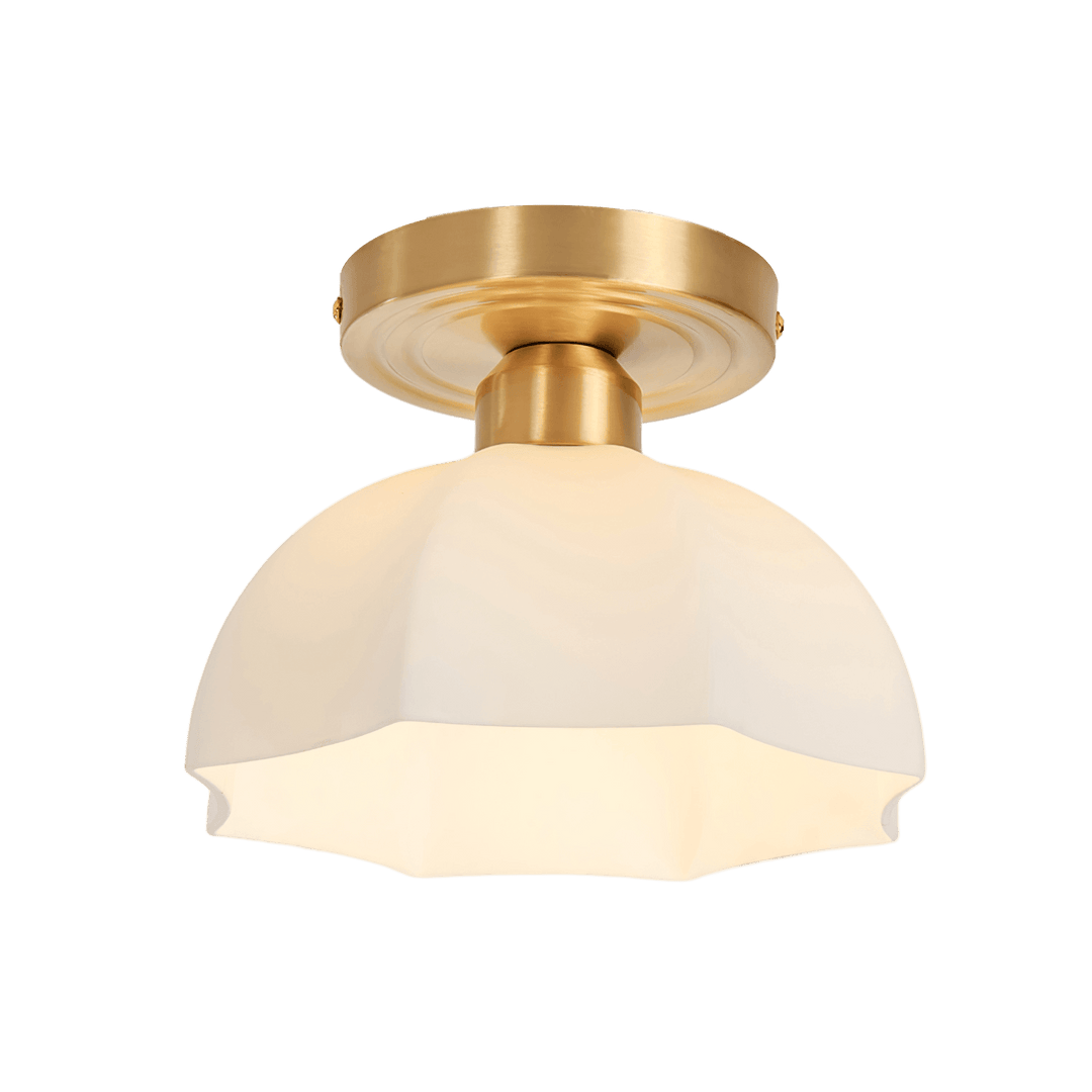 Avelin Plafonnier encastré avec base en laiton et verre opale - Neutralighting
