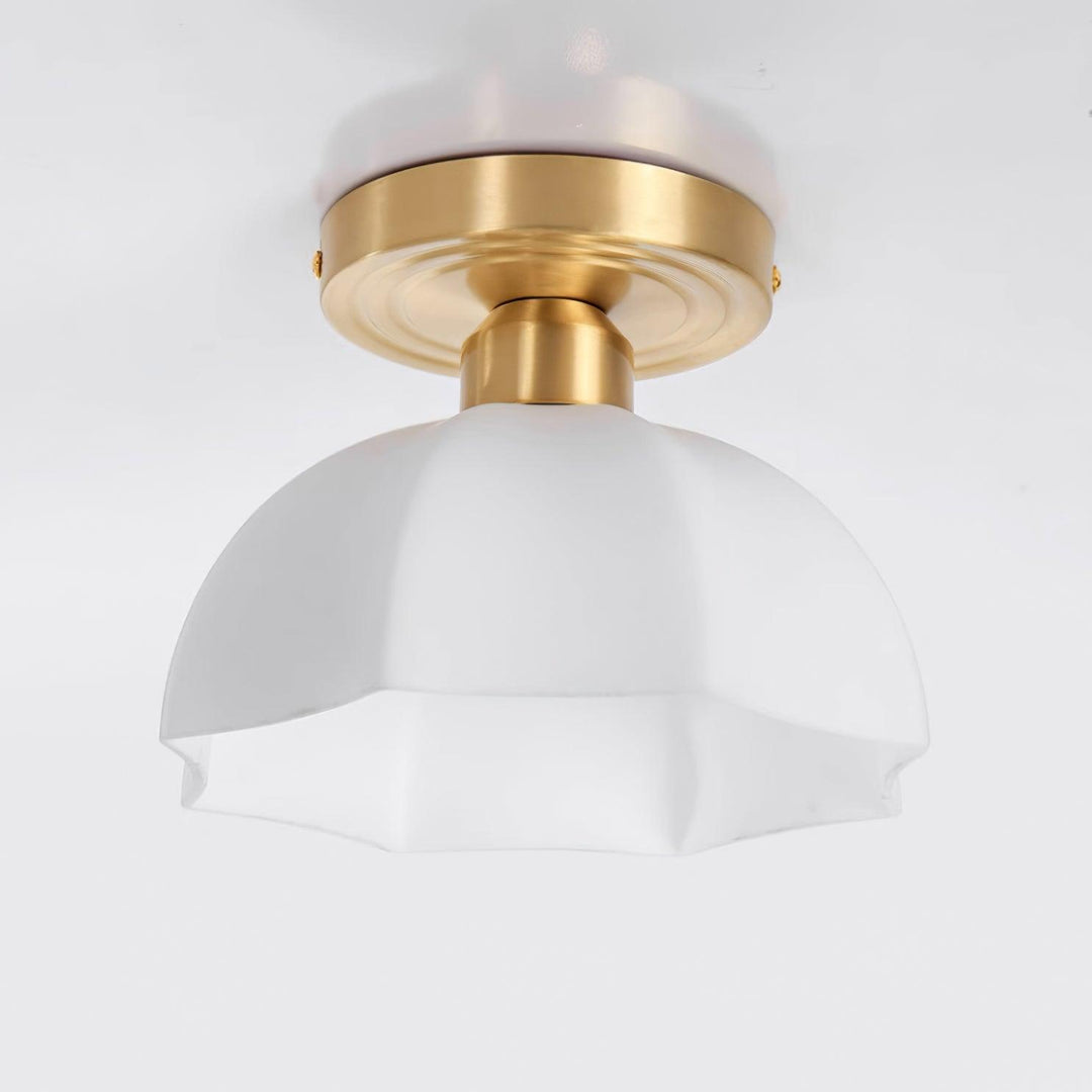Avelin Plafonnier encastré avec base en laiton et verre opale - Neutralighting