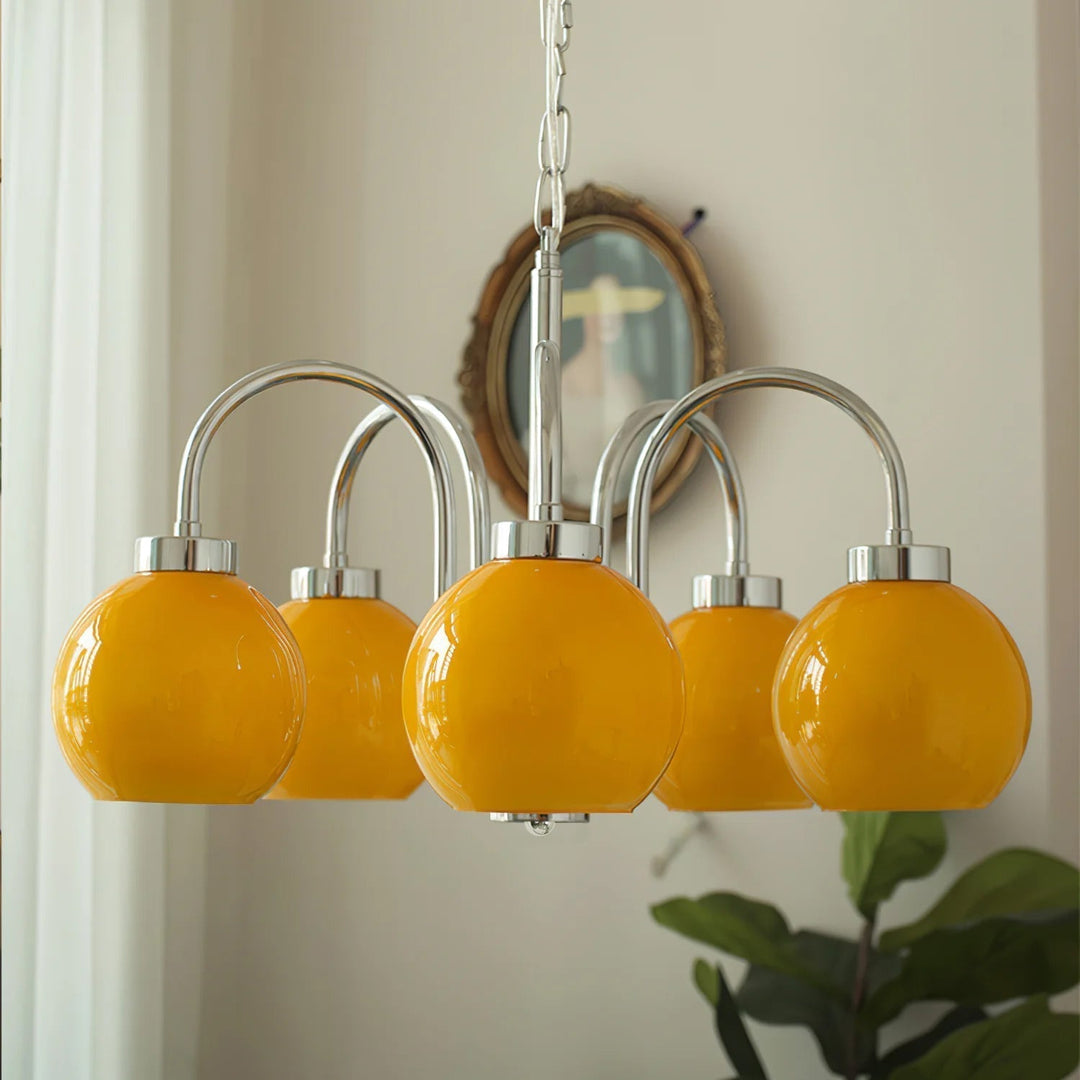 Lustra Chandelier Boules en Verre Jaune - Neutralighting