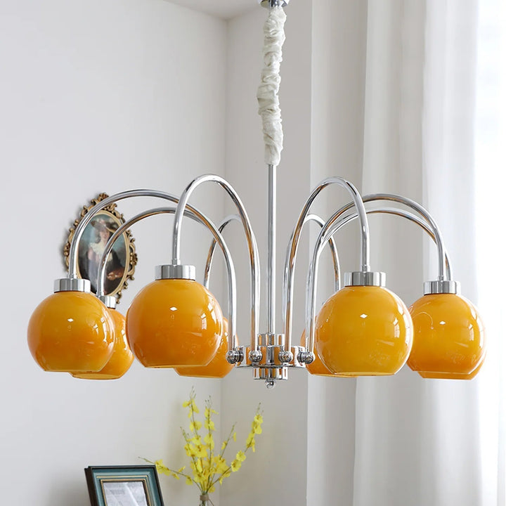 Lustra Chandelier Boules en Verre Jaune - Neutralighting