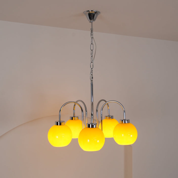 Lustra Chandelier Boules en Verre Jaune - Neutralighting