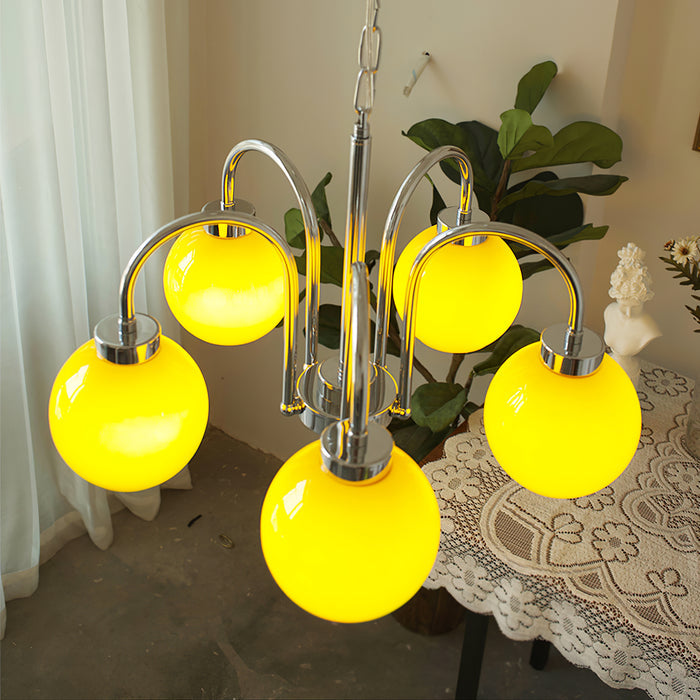 Lustra Chandelier Boules en Verre Jaune - Neutralighting