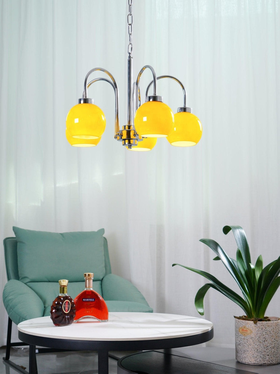 Lustra Chandelier Boules en Verre Jaune - Neutralighting