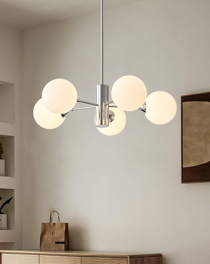 Lustra Chandelier Globe en Verre Chromé - Neutralighting