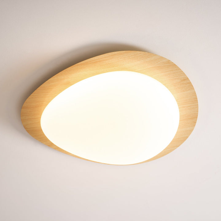 Solara Plafonnier Galet en Noyer Acrylique LED - Neutralighting