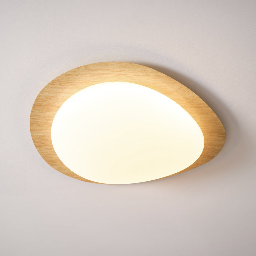 Solara Plafonnier Galet en Noyer Acrylique LED - Neutralighting