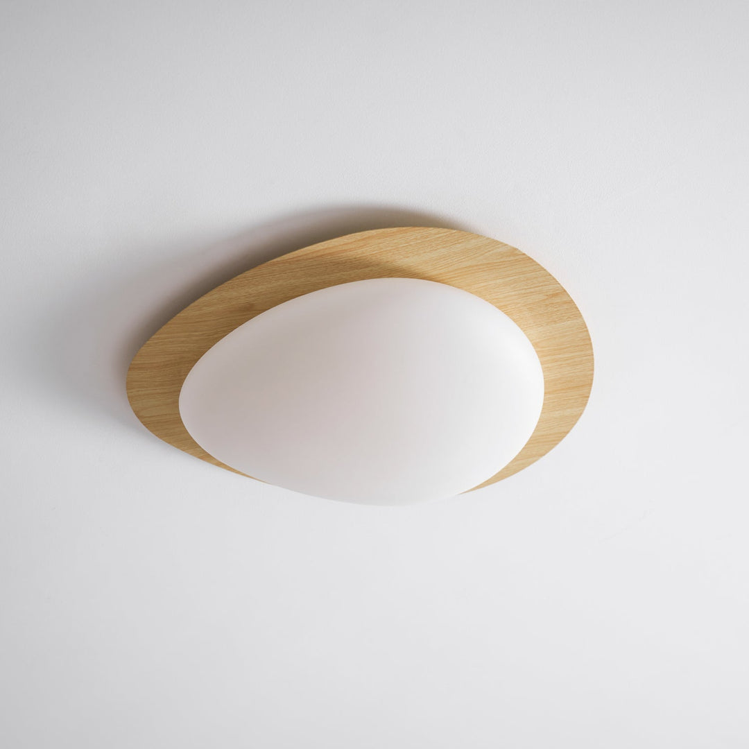 Solara Plafonnier Galet en Noyer Acrylique LED - Neutralighting