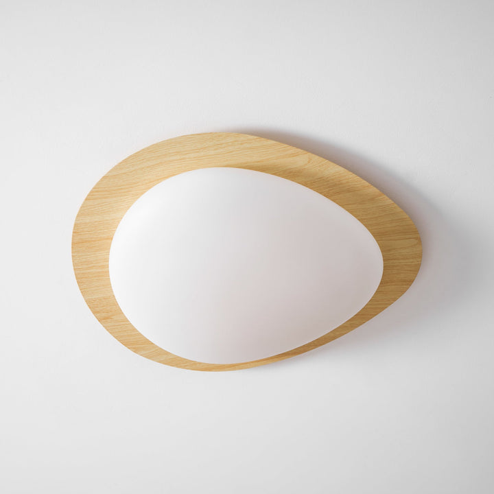 Solara Plafonnier Galet en Noyer Acrylique LED - Neutralighting