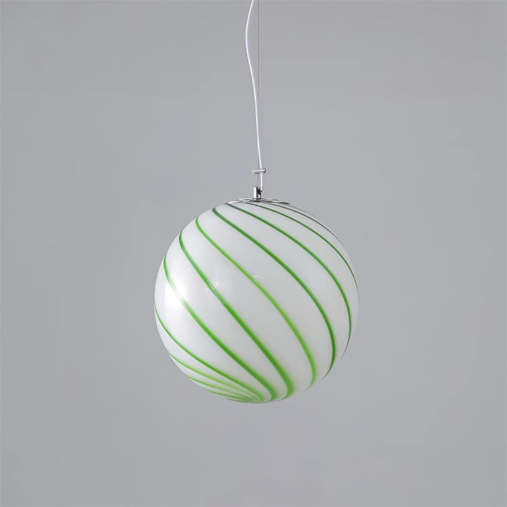 Zepin Suspension lumineuse en verre avec rayures vertes tourbillonnantes - Neutralighting