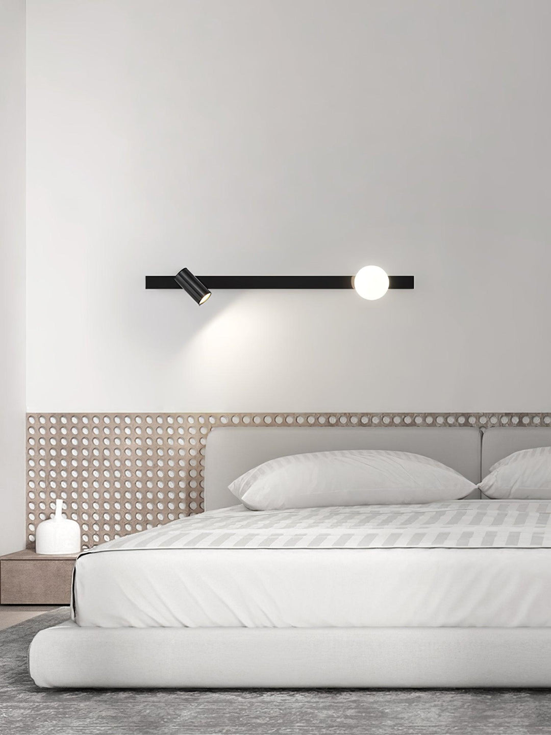 Evlaeiel Long Arm Plug-in Brass Glass Wall Light - Neutralighting