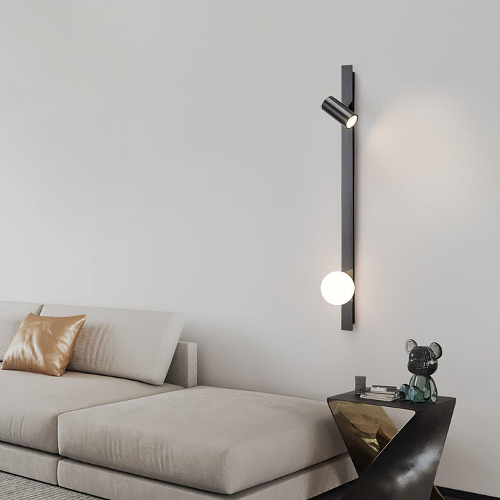 Evlaeiel Long Arm Plug-in Brass Glass Wall Light - Neutralighting