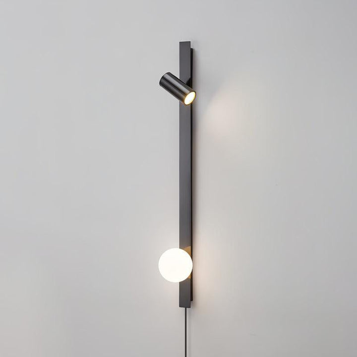 Evlaeiel Long Arm Plug-in Brass Glass Wall Light - Neutralighting