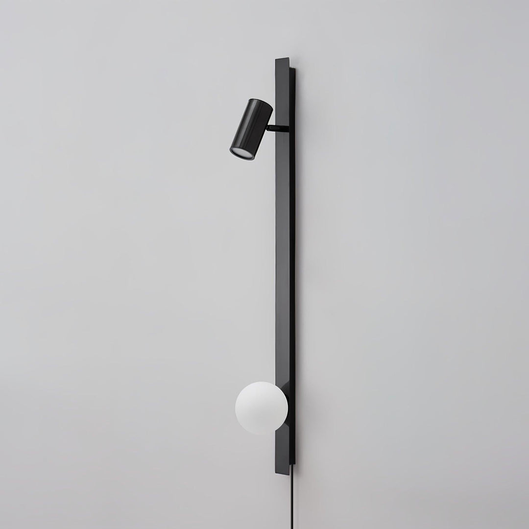 Evlaeiel Long Arm Plug-in Brass Glass Wall Light - Neutralighting