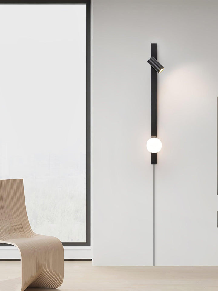 Evlaeiel Long Arm Plug-in Brass Glass Wall Light - Neutralighting