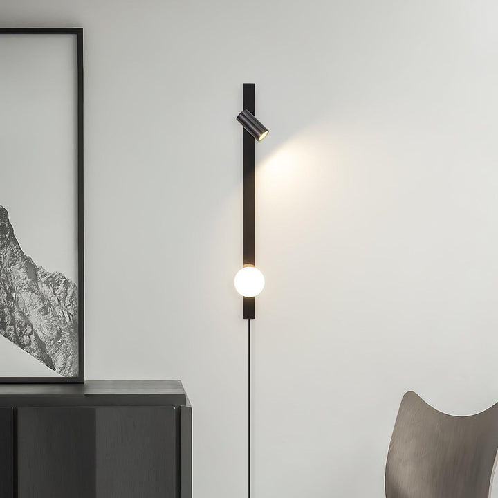 Evlaeiel Long Arm Plug-in Brass Glass Wall Light - Neutralighting