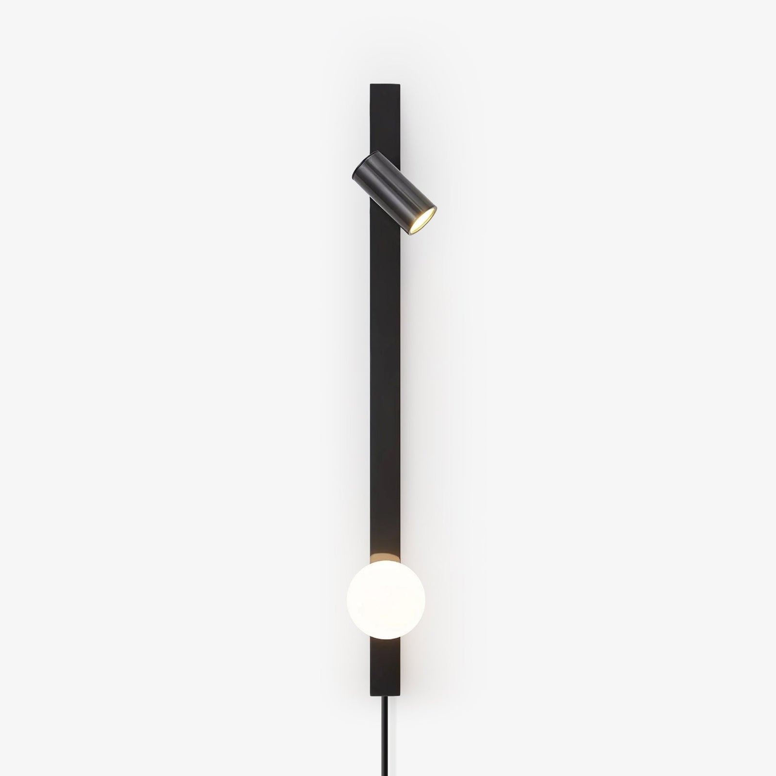Evlaeiel Long Arm Plug-in Brass Glass Wall Light - Neutralighting