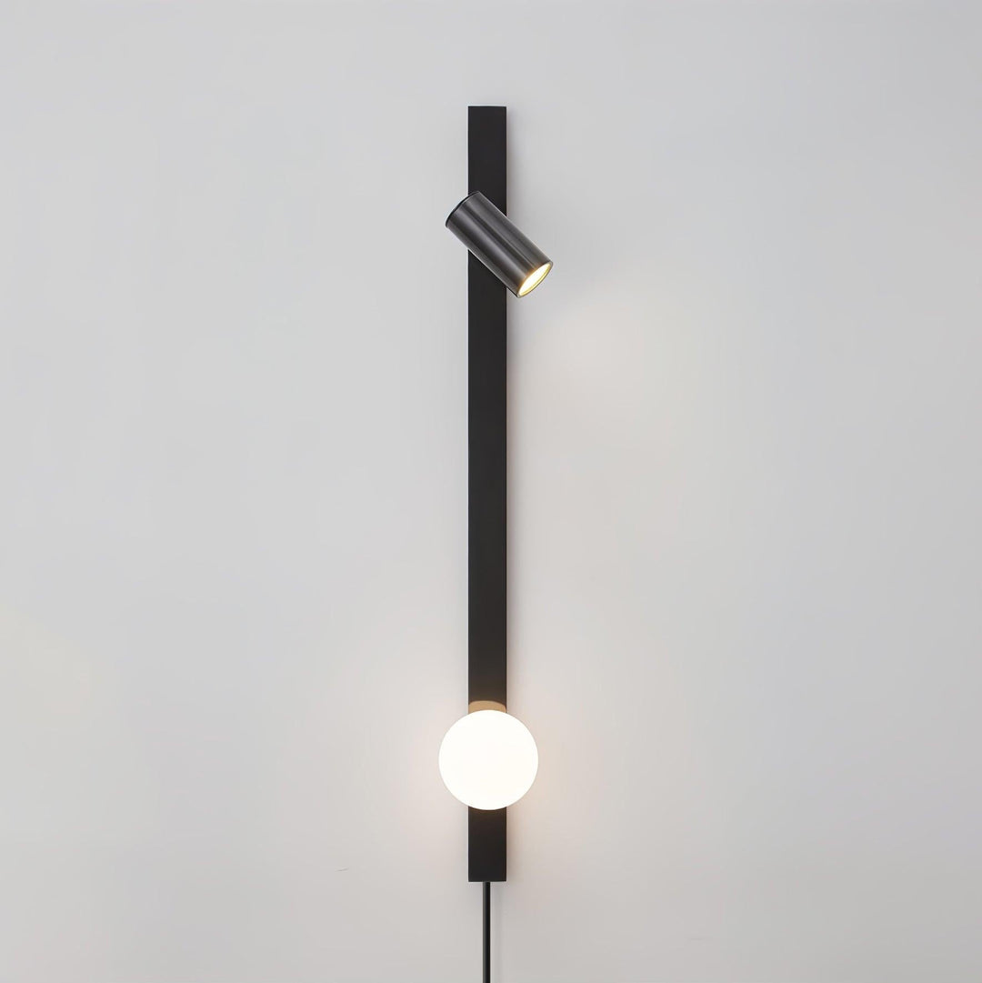 Evlaeiel Long Arm Plug-in Brass Glass Wall Light - Neutralighting