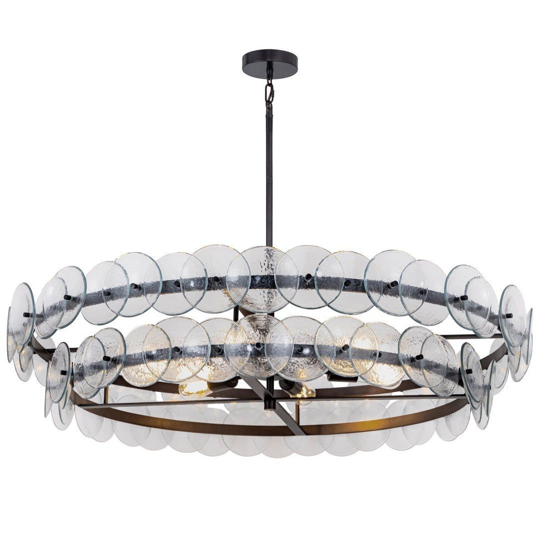 Aurora Chandelier Disque Rond en Verre Pressé Ambre - Neutralighting