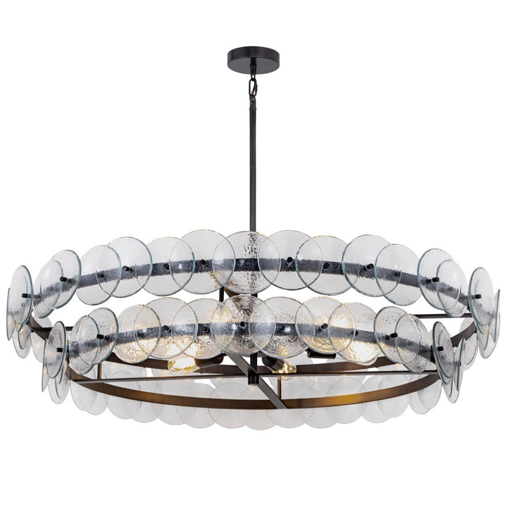 Aurora Chandelier Disque Rond en Verre Pressé Ambre - Neutralighting
