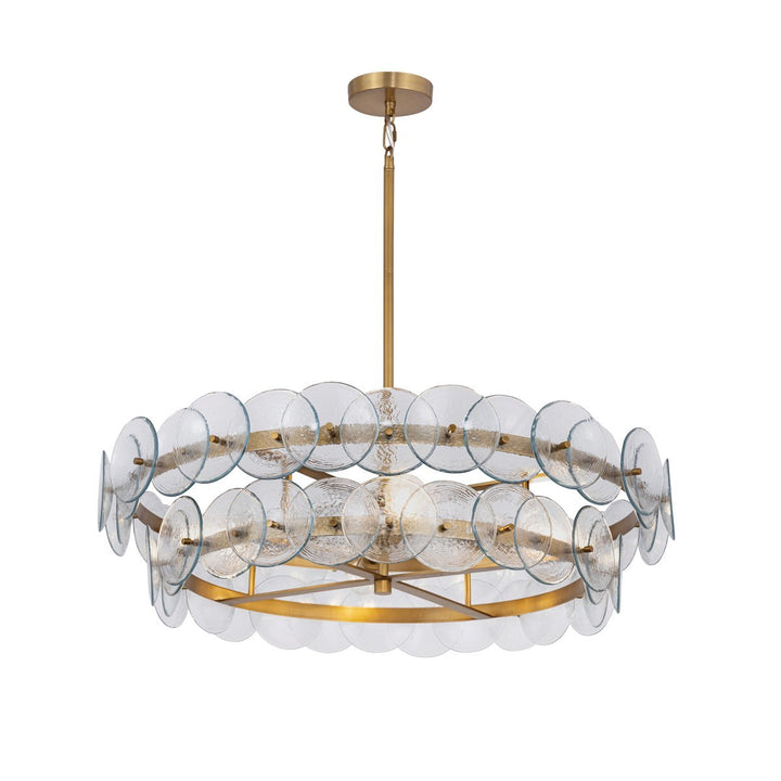Aurora Chandelier Disque Rond en Verre Pressé Ambre - Neutralighting