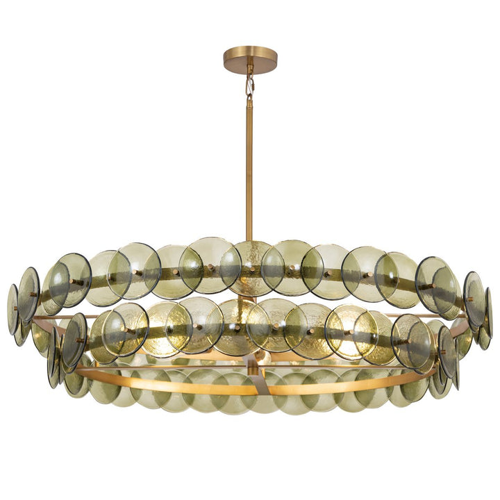 Aurora Chandelier Disque Rond en Verre Pressé Ambre - Neutralighting
