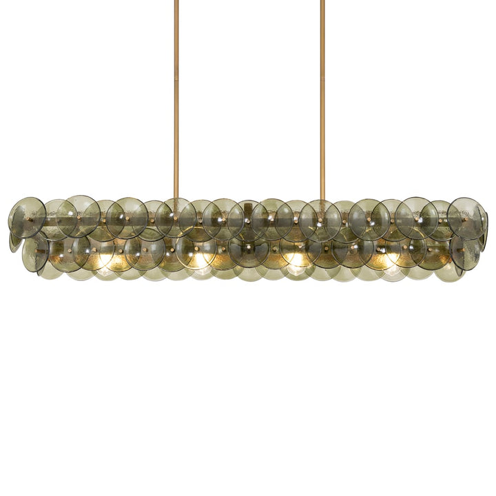 Aurora Chandelier Linéaire en Verre Pressé Ambre Moderne - Neutralighting