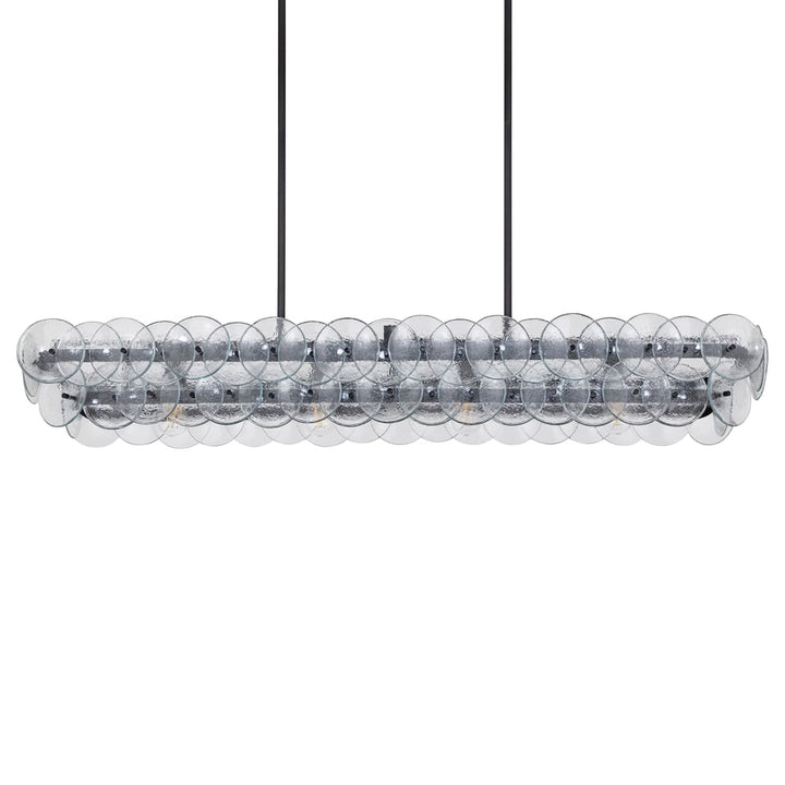 Aurora Chandelier Linéaire en Verre Pressé Ambre Moderne - Neutralighting