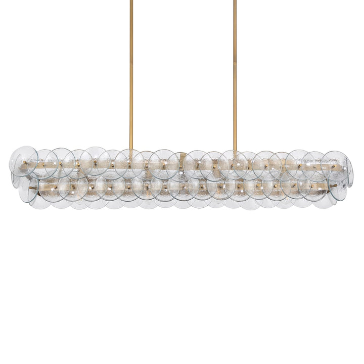 Aurora Chandelier Linéaire en Verre Pressé Ambre Moderne - Neutralighting