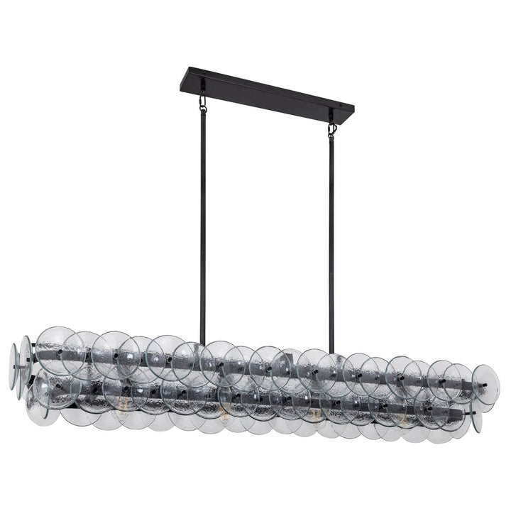 Aurora Chandelier Linéaire en Verre Pressé Ambre Moderne - Neutralighting
