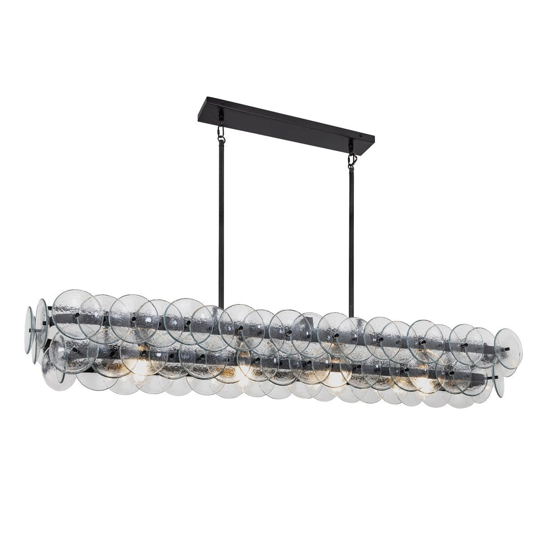 Aurora Chandelier Linéaire en Verre Pressé Ambre Moderne - Neutralighting